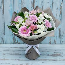 Букет цветов из:  Герберы, Альстромерии и Хризантемы в Пивоварихе