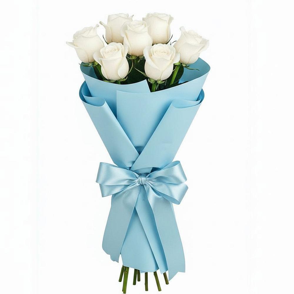 Букет 7 белых роз Проуд в Пивоварихе