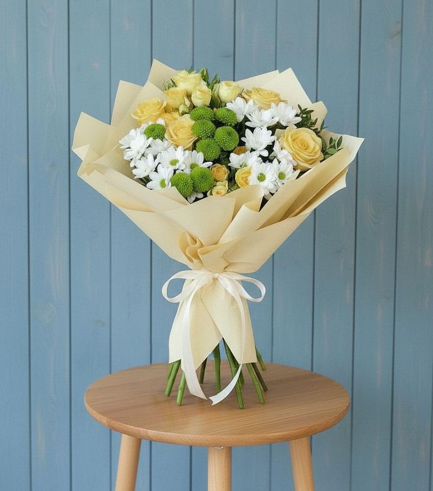 Букет цветов из: Хризантемы и Розы в Пивоварихе