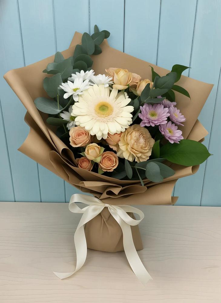 Букет цветов из: Герберы и Хризантемы в Пивоварихе