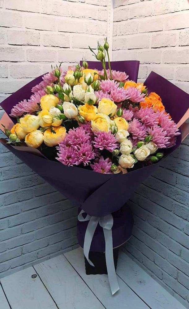 Букет цветов из: Хризантемы и Розы в Пивоварихе