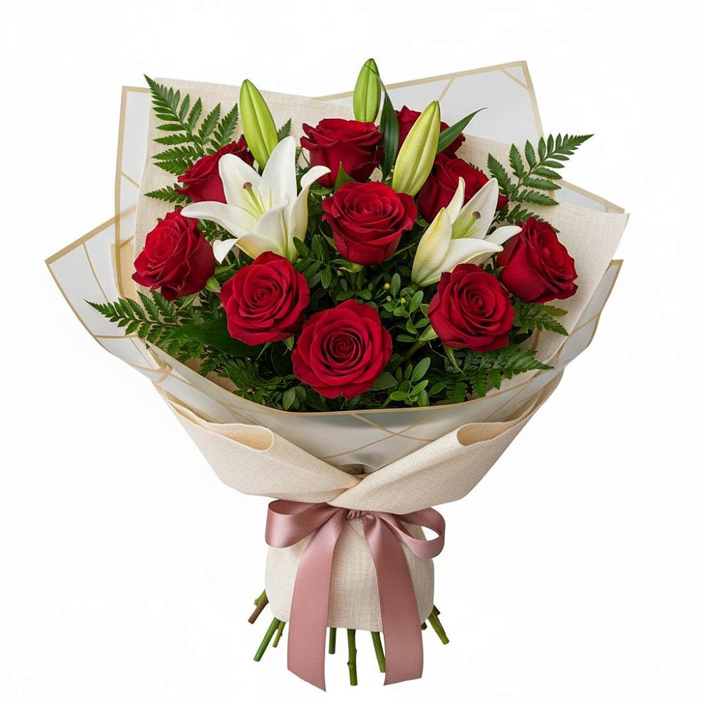 Букет цветов из: Лилии и Розы в Пивоварихе