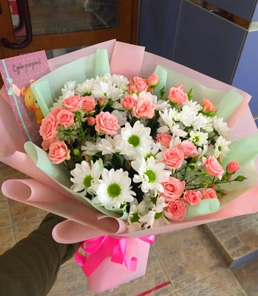 Букет цветов из: Розы и Хризантемы в Пивоварихе