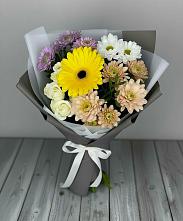 Букет цветов из:  Розы, Герберы и Хризантемы #REPLACE_PRED# Пивоварихе