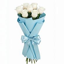 Букет 7 белых роз Проуд в Пивоварихе