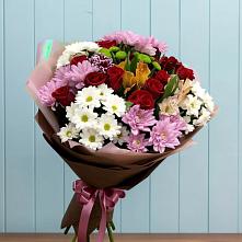 Букет цветов из:  Розы, Хризантемы и Альстромерии в Пивоварихе