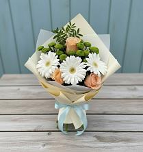 Букет цветов из:  Герберы, Розы и Хризантемы в Пивоварихе
