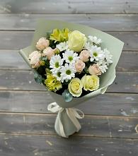 Букет цветов из:  Альстромерии, Розы и Хризантемы в Пивоварихе