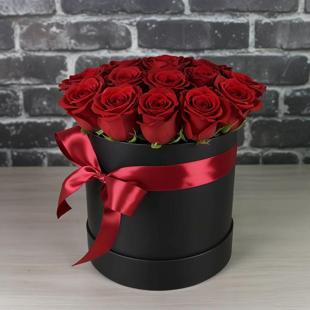 Цветочная композиция из Розы в шляпной коробке в Пивоварихе