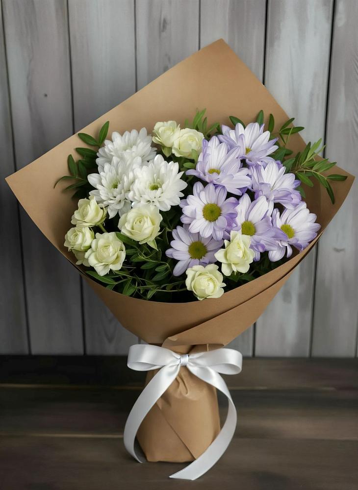 Букет цветов из: Хризантемы и Розы в Пивоварихе