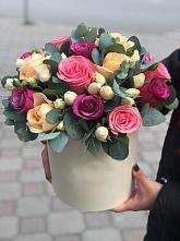 Цветочная композиция из Розы в шляпной коробке в Пивоварихе